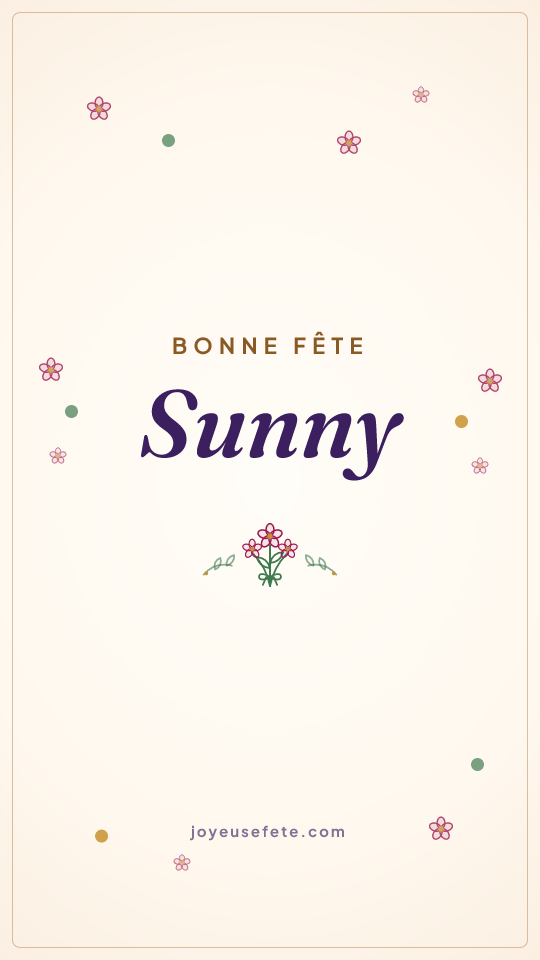 Image « Bonne fête Sunny » au format story