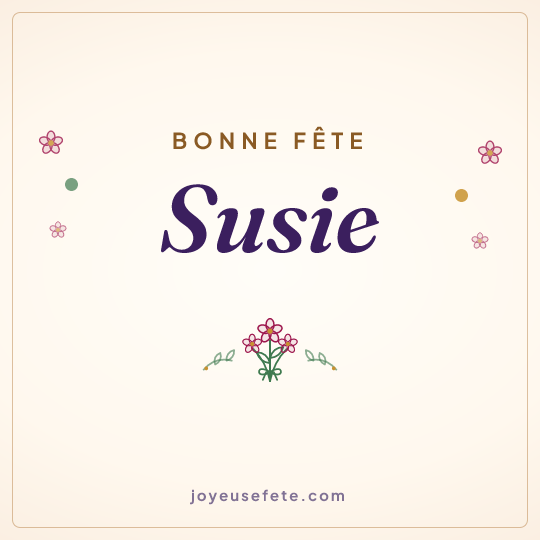 Image carrée « Bonne fête Susie » pour WhatsApp