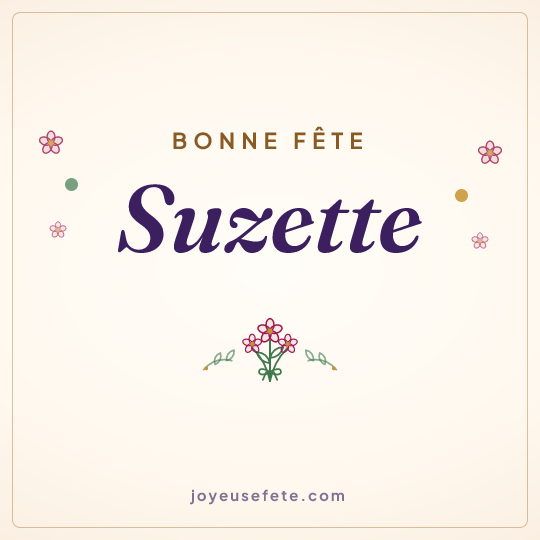 Image carrée « Bonne fête Suzette » pour WhatsApp