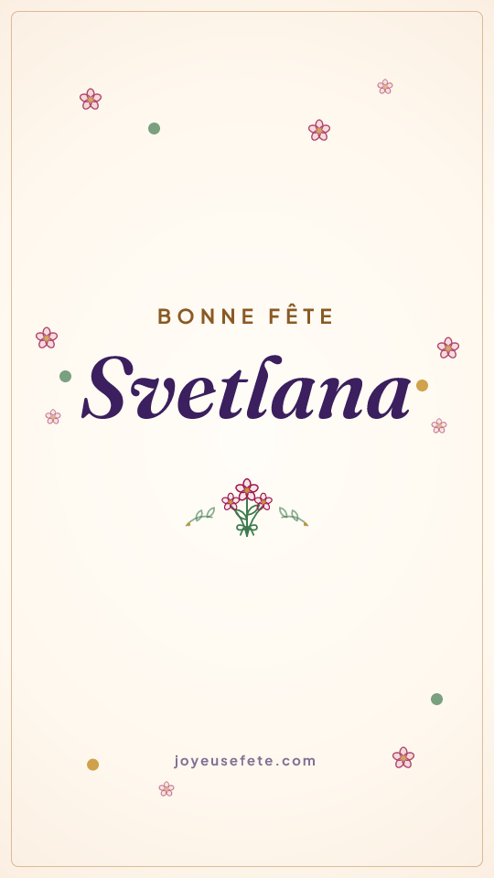 Image « Bonne fête Svetlana » au format story