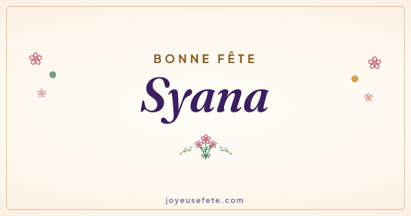 Image « Bonne fête Syana » au format large