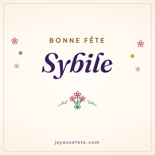 Image carrée « Bonne fête Sybile » pour WhatsApp