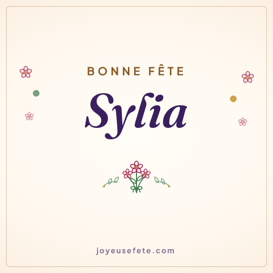 Image carrée « Bonne fête Sylia » pour WhatsApp
