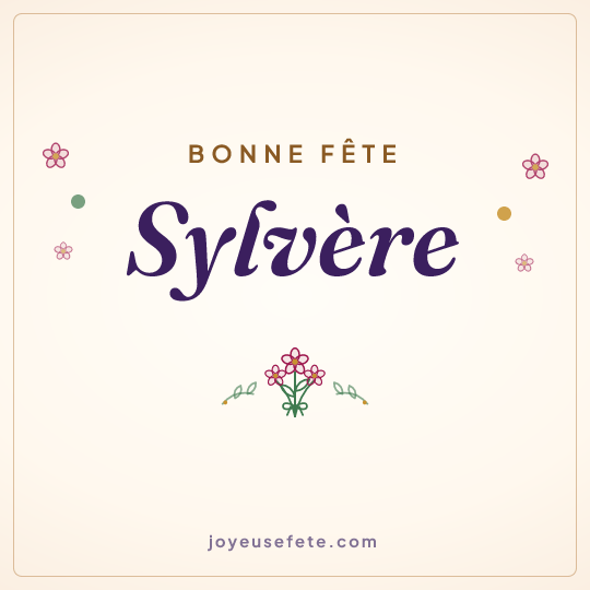 Image carrée « Bonne fête Sylvere » pour WhatsApp