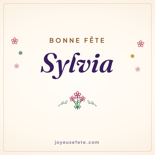 Image carrée « Bonne fête Sylvia » pour WhatsApp