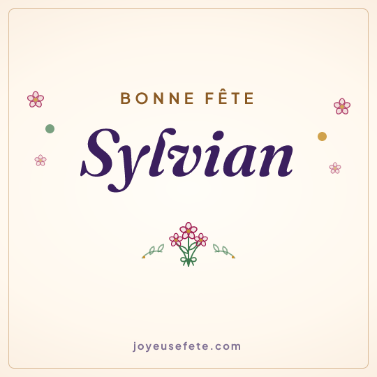 Image carrée « Bonne fête Sylvian » pour WhatsApp