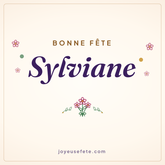 Image carrée « Bonne fête Sylviane » pour WhatsApp