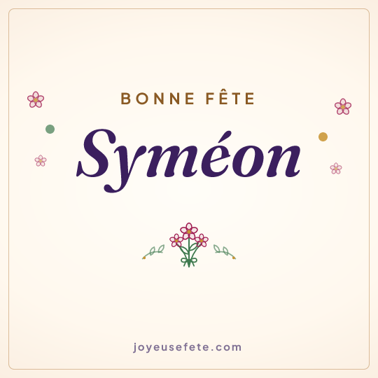 Image carrée « Bonne fête Syméon » pour WhatsApp
