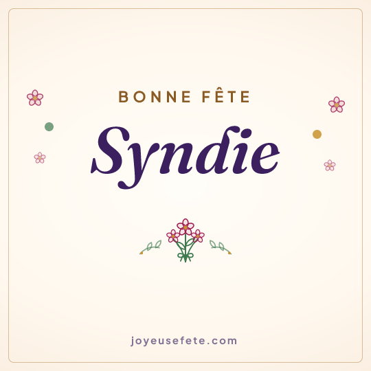 Image carrée « Bonne fête Syndie » pour WhatsApp