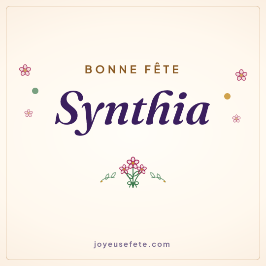Image carrée « Bonne fête Synthia » pour WhatsApp