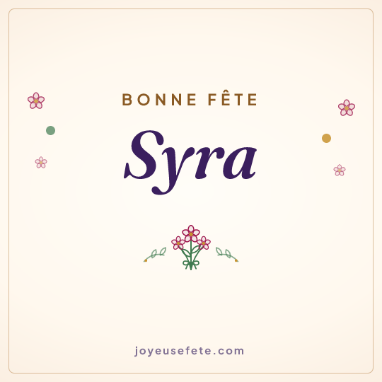 Image carrée « Bonne fête Syra » pour WhatsApp