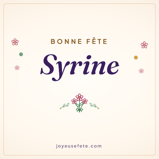 Image carrée « Bonne fête Syrine » pour WhatsApp