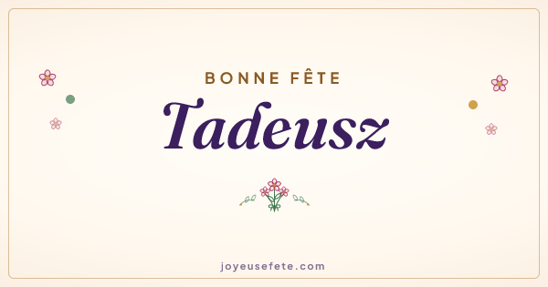 Image « Bonne fête Tadeusz » au format large