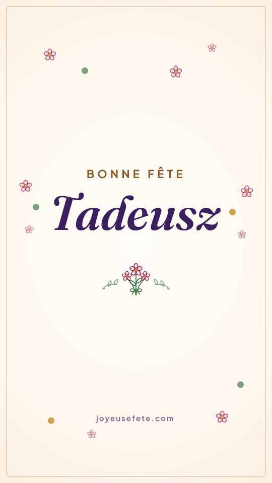 Image « Bonne fête Tadeusz » au format story