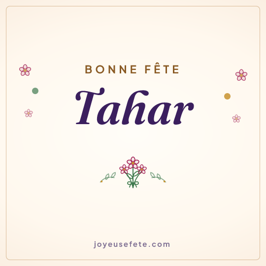 Image carrée « Bonne fête Tahar » pour WhatsApp