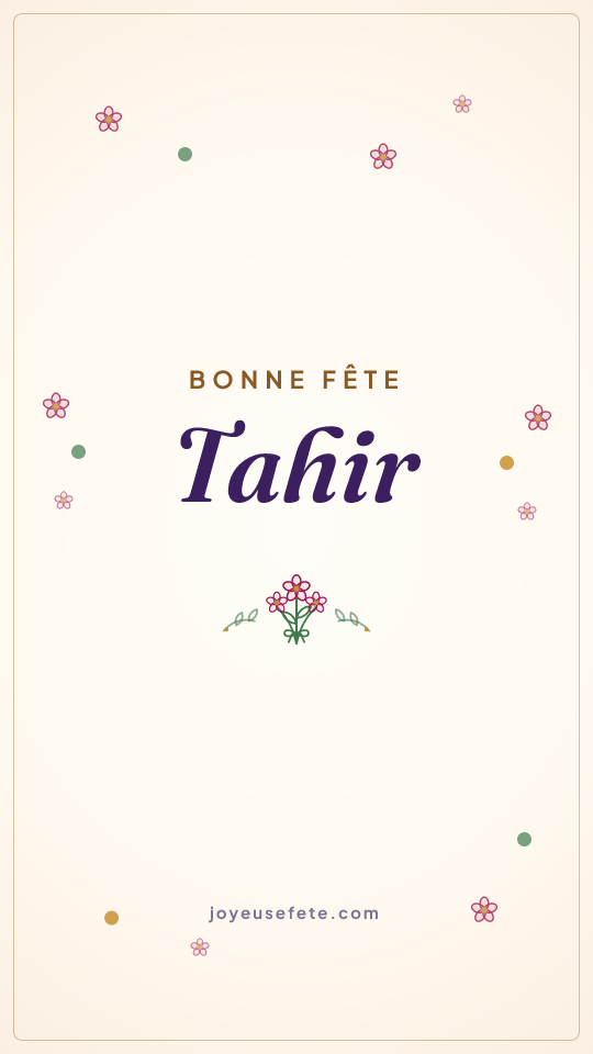 Image « Bonne fête Tahir » au format story