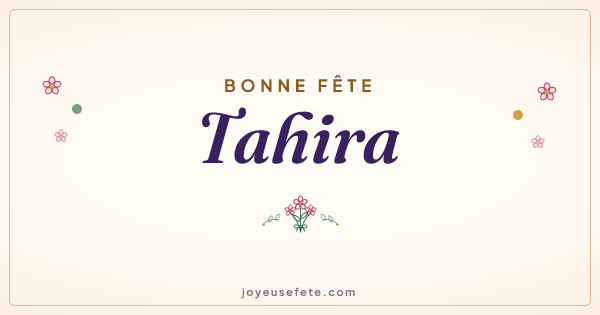 Image « Bonne fête Tahira » au format large