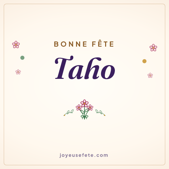 Image carrée « Bonne fête Taho » pour WhatsApp