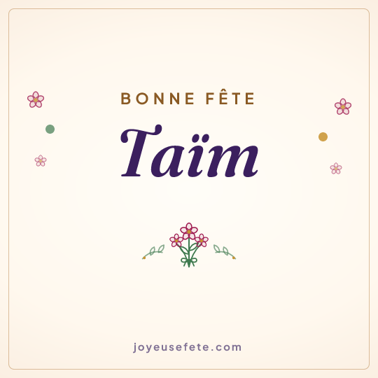 Image carrée « Bonne fête Taïm » pour WhatsApp