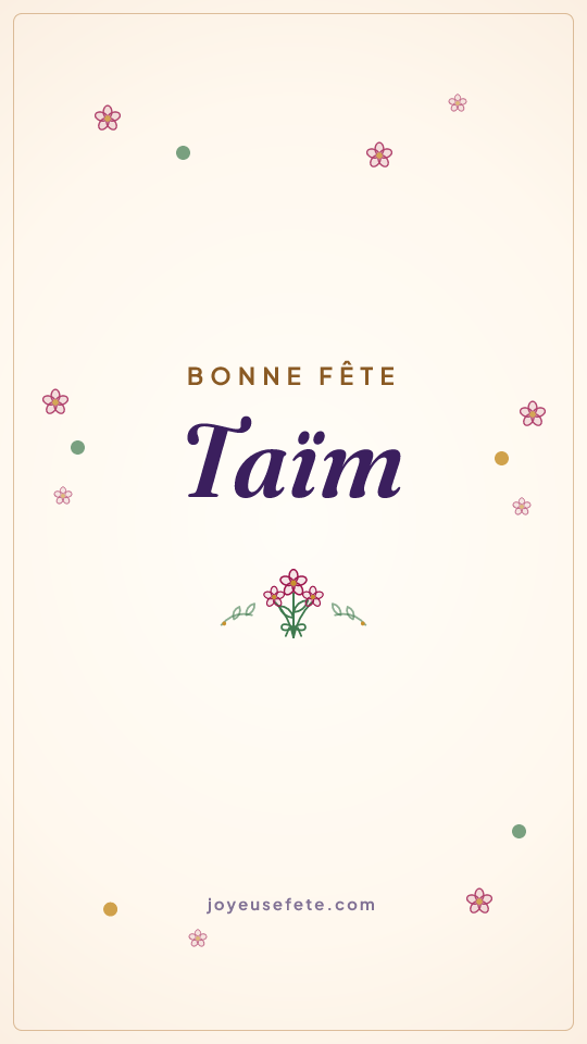 Image « Bonne fête Taïm » au format story