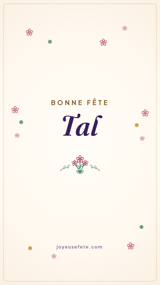 Image « Bonne fête Tal » au format story