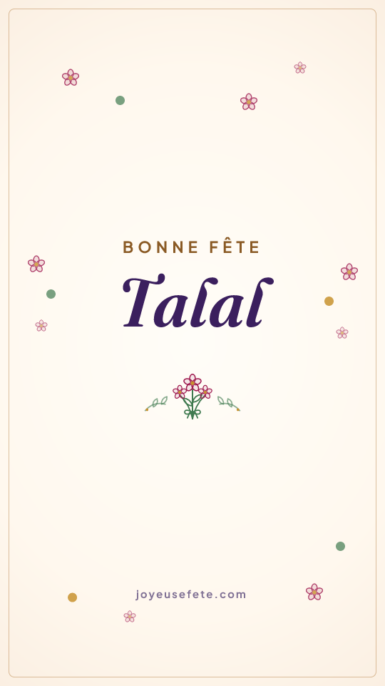 Image « Bonne fête Talal » au format story