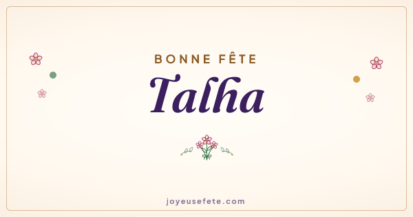 Image « Bonne fête Talha » au format large