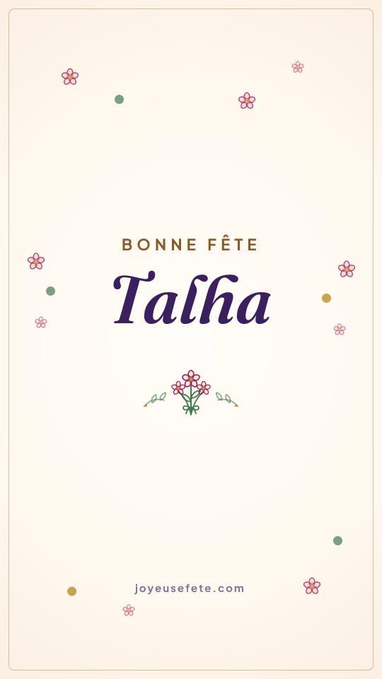 Image « Bonne fête Talha » au format story