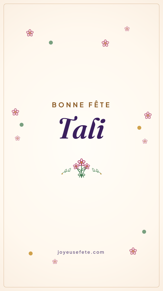 Image « Bonne fête Tali » au format story