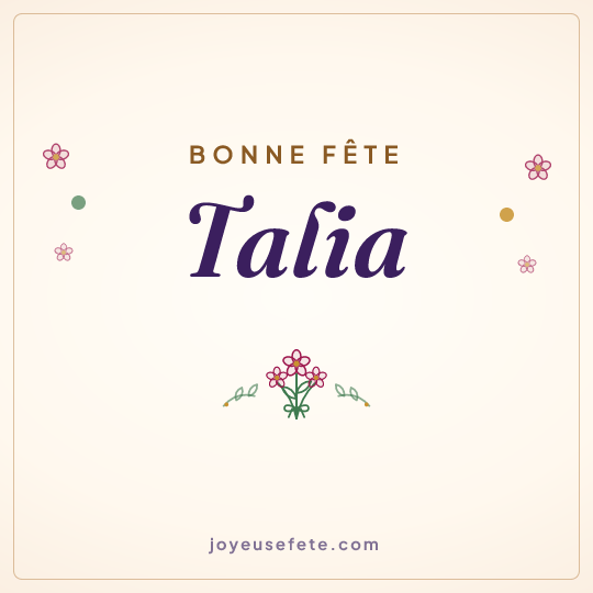Image carrée « Bonne fête Talia » pour WhatsApp