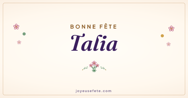 Image « Bonne fête Talia » au format large