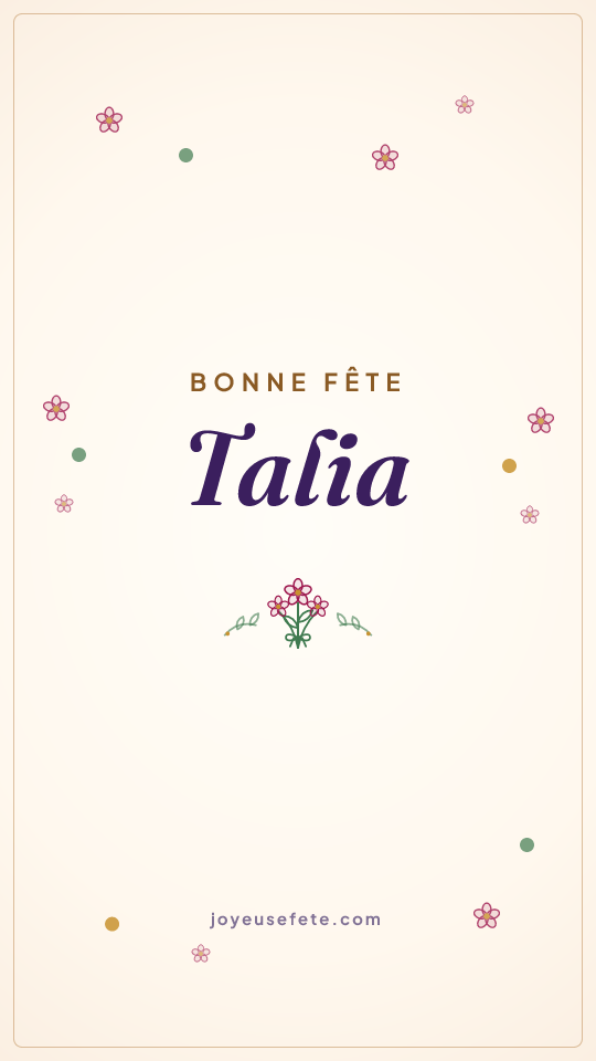 Image « Bonne fête Talia » au format story