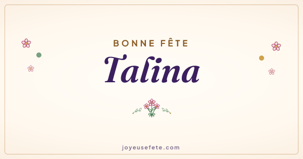 Image « Bonne fête Talina » au format large