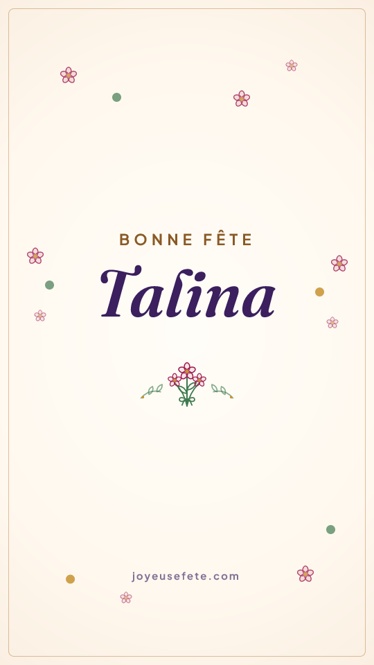 Image « Bonne fête Talina » au format story