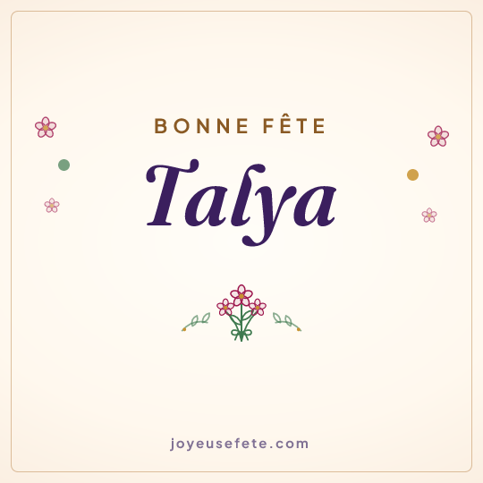 Image carrée « Bonne fête Talya » pour WhatsApp
