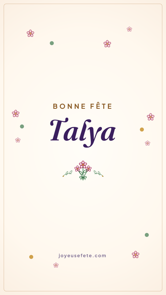 Image « Bonne fête Talya » au format story