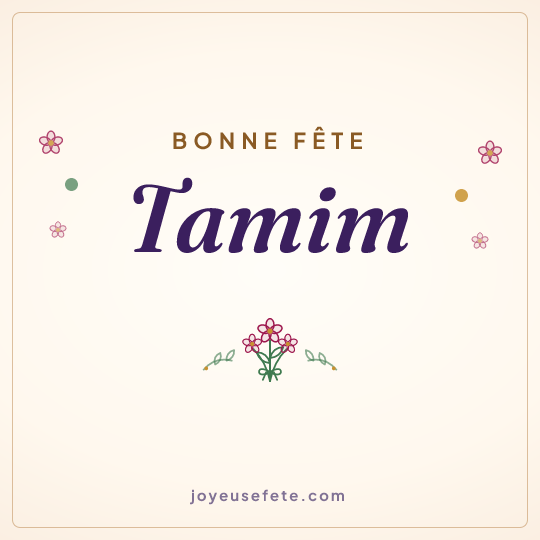 Image carrée « Bonne fête Tamim » pour WhatsApp