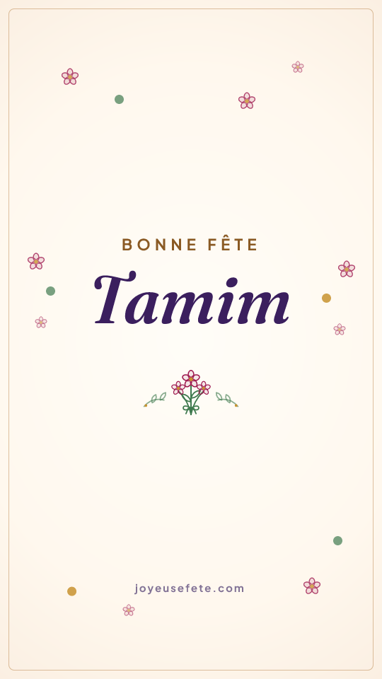 Image « Bonne fête Tamim » au format story