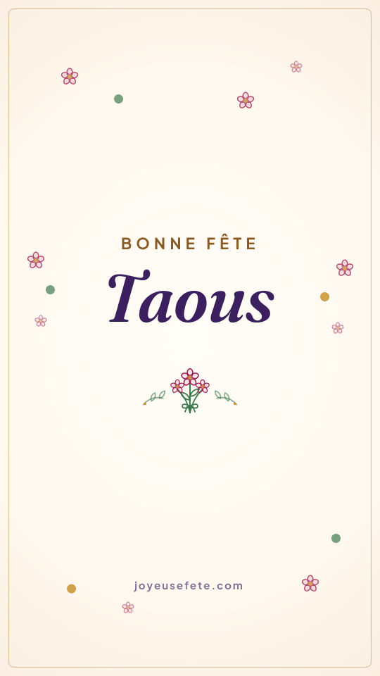 Image « Bonne fête Taous » au format story