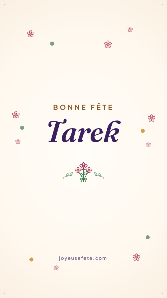 Image « Bonne fête Tarek » au format story