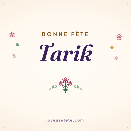Image carrée « Bonne fête Tarik » pour WhatsApp