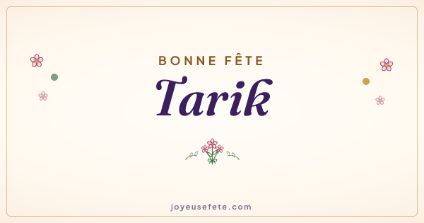 Image « Bonne fête Tarik » au format large