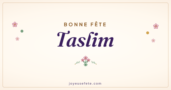 Image « Bonne fête Taslim » au format large