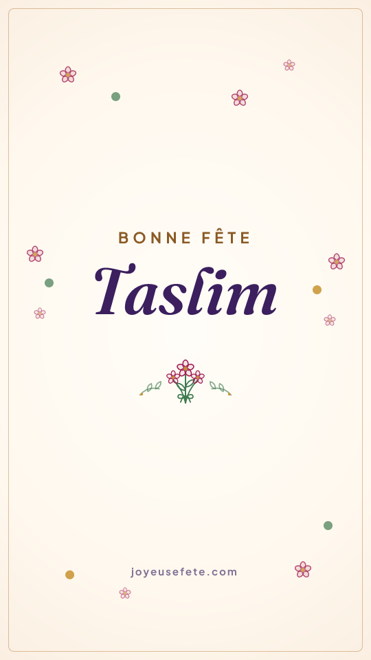 Image « Bonne fête Taslim » au format story