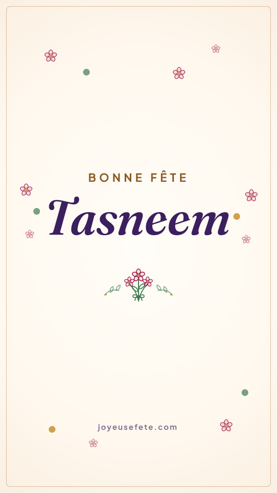Image « Bonne fête Tasneem » au format story