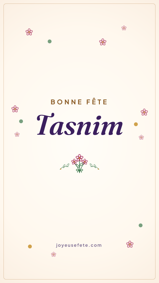 Image « Bonne fête Tasnim » au format story