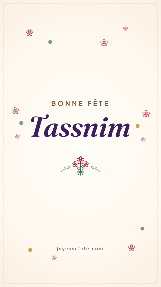 Image « Bonne fête Tassnim » au format story