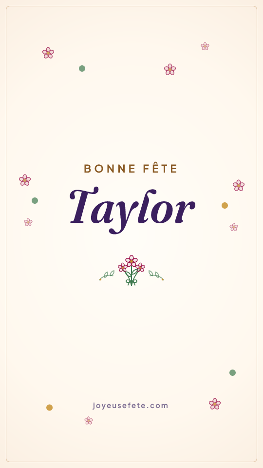 Image « Bonne fête Taylor » au format story