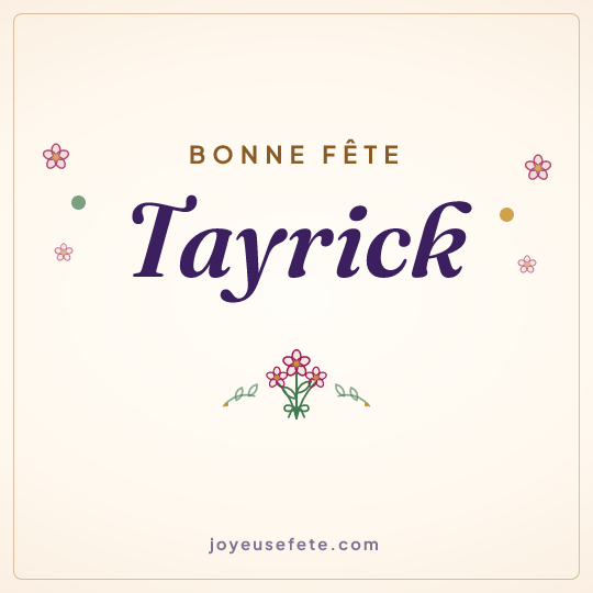 Image carrée « Bonne fête Tayrick » pour WhatsApp