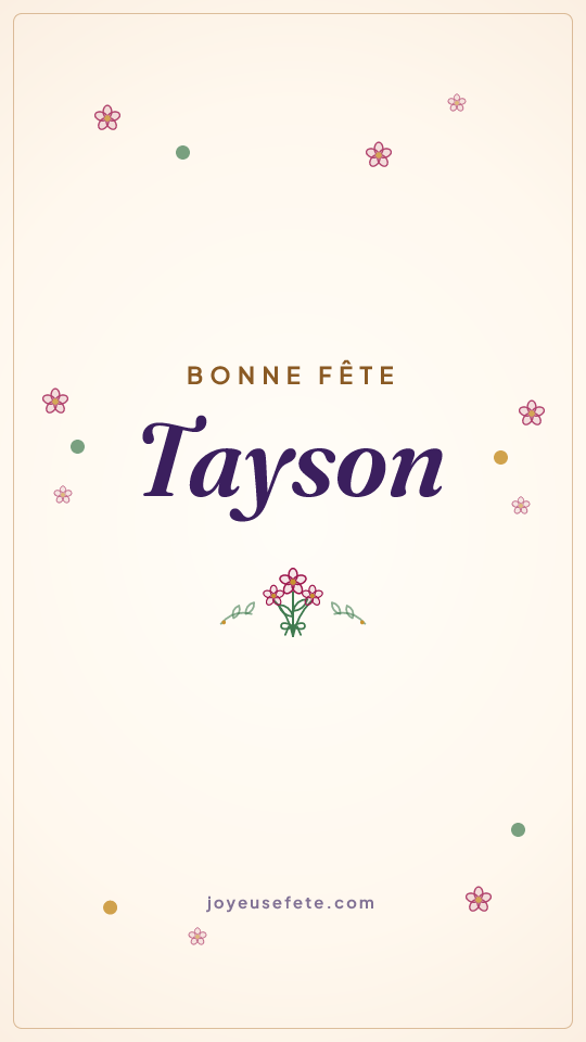 Image « Bonne fête Tayson » au format story